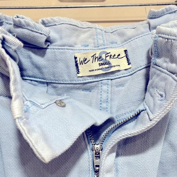 We The Free High Waist Blue Denim Shorts - Picture 3 of 7
